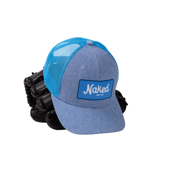 Naked bat co blue trucker hat with glove
